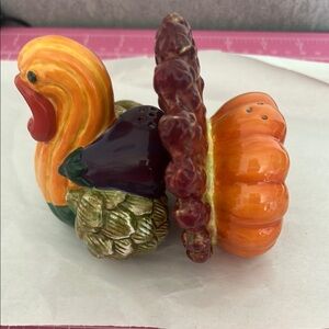 Department 56 Turkey Veggie Figural Salt & Pepper Shakers
